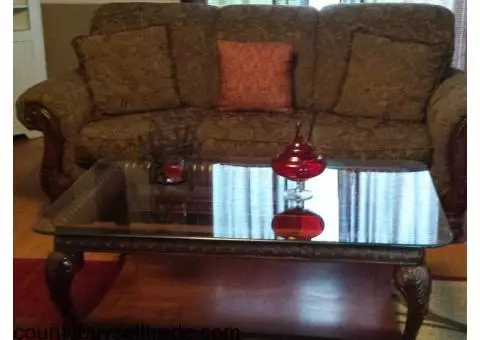 COUCH AND LOUNGER WITH COFFEE TABLE